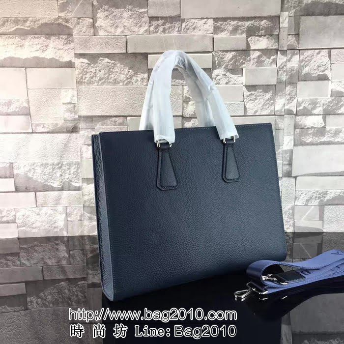 普拉達PRADA原單 2VG011-2FA原版荔枝紋 爆款男士商務手提包 PHY1271